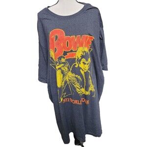 David Bowie 1972 World Tour T-shirt Size 2X Rock Retro